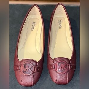 Michael Kors Fulton Moccasin Ballet Flats, burgundy, Leather Women’s size 7.5
